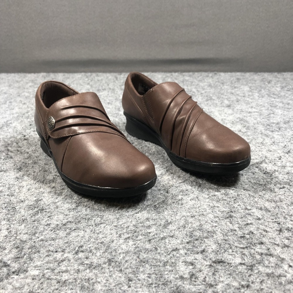 Clarks Collection Shoes Womens Size 7 Brown Leather Slip On Comfort Loafers